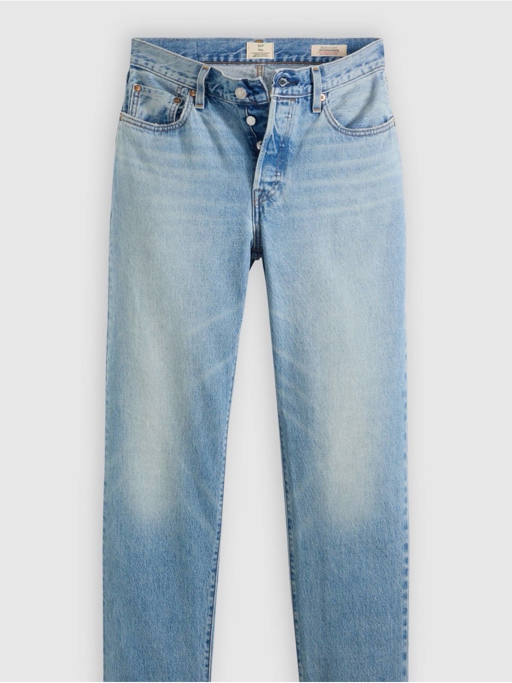 Levi's 501 Light Blue Straight Jeans - Picture 2 of 5